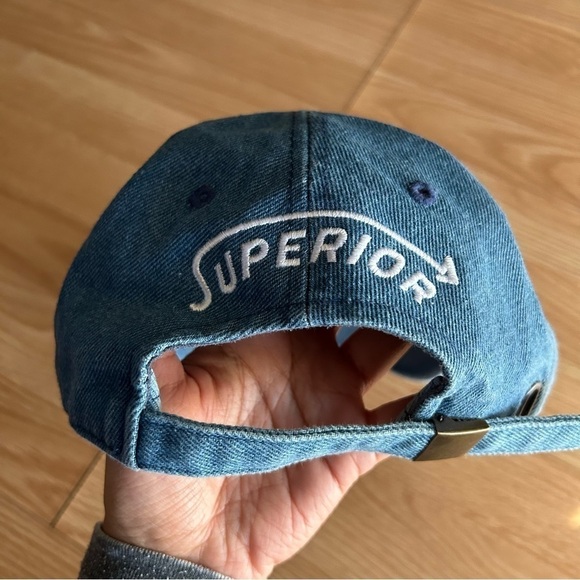 New KBEthos Vintage Denim Distressed Superior Baseball Cap - Picture 6 of 8